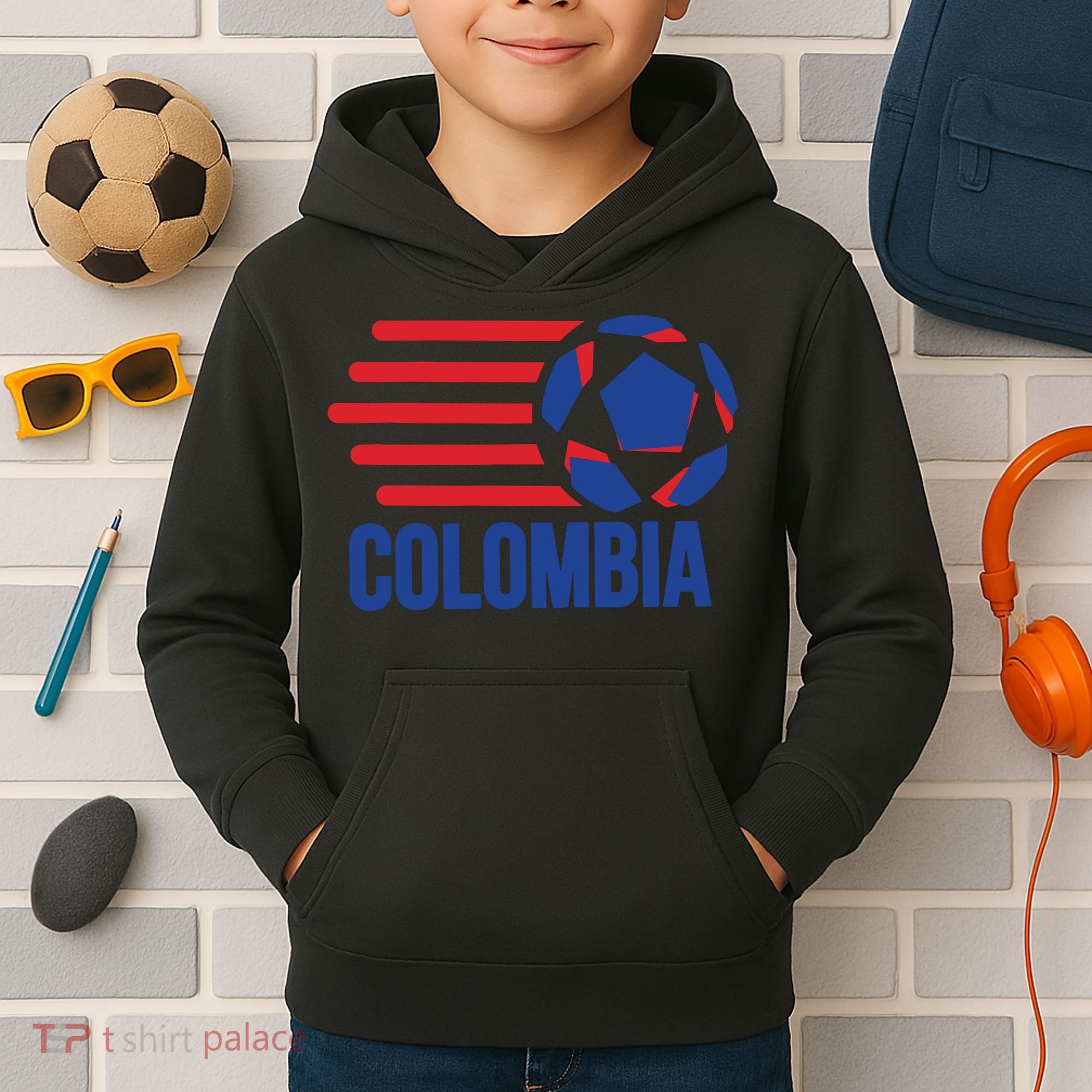 Retro Colombia Soccer 2018 Kids Hoodie