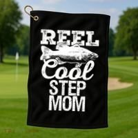 Reel Cool Step Mom Fishing Outdoor Angler Gift Golf Towel thumb 1