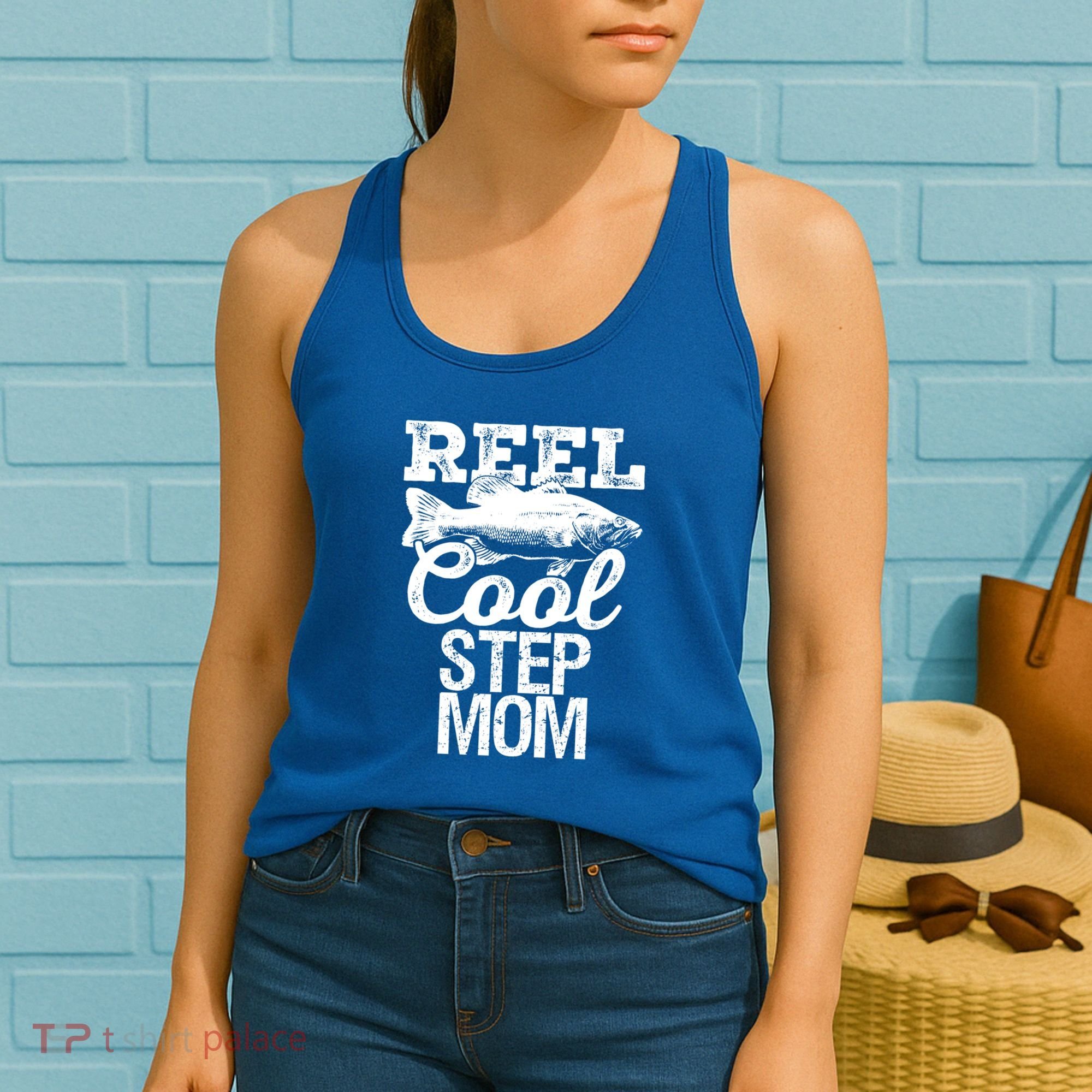 Reel Cool Step Mom Fishing Outdoor Angler Gift Women's Tank Top