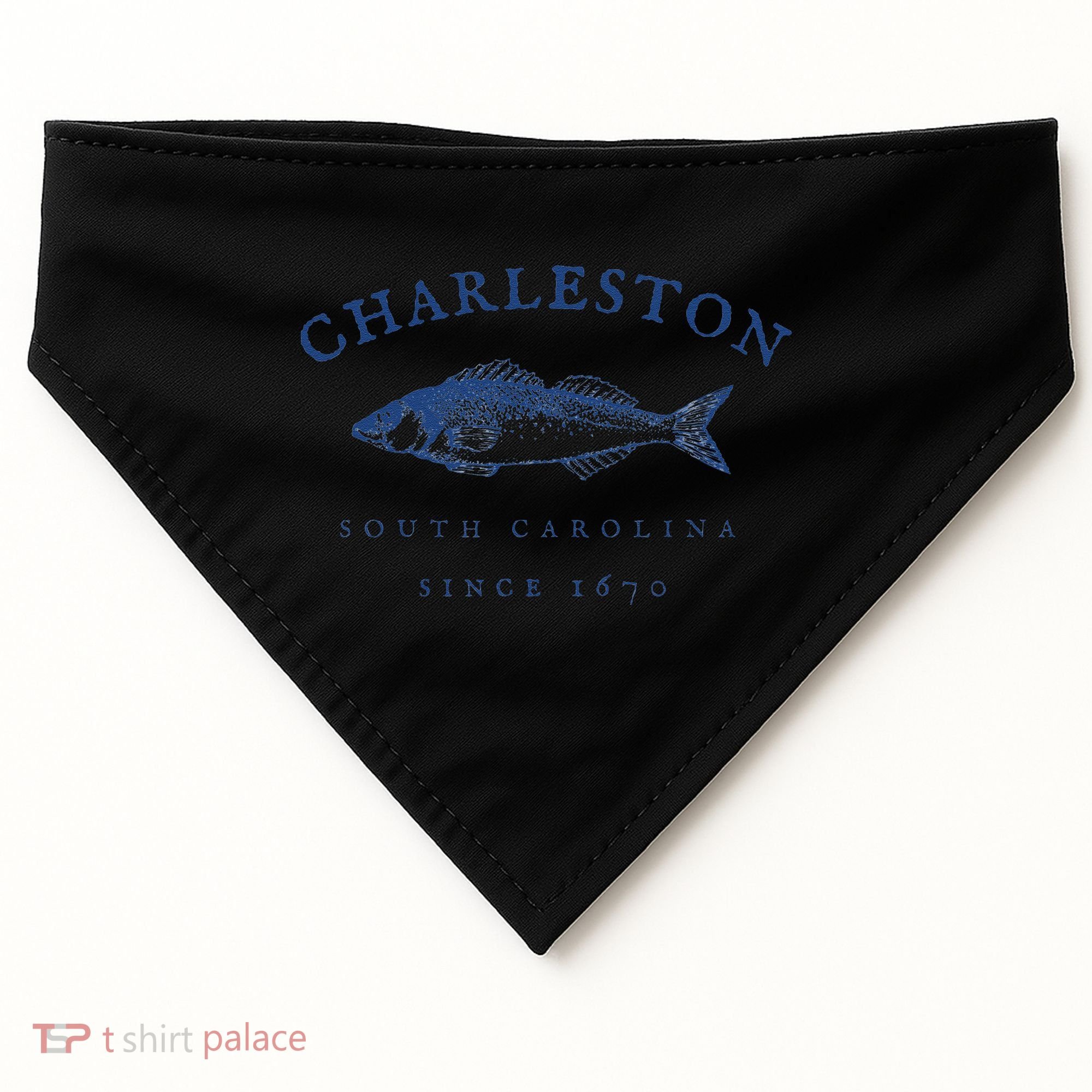 Retro Charleston South Carolina Fishing USA-Made Doggie Bandana
