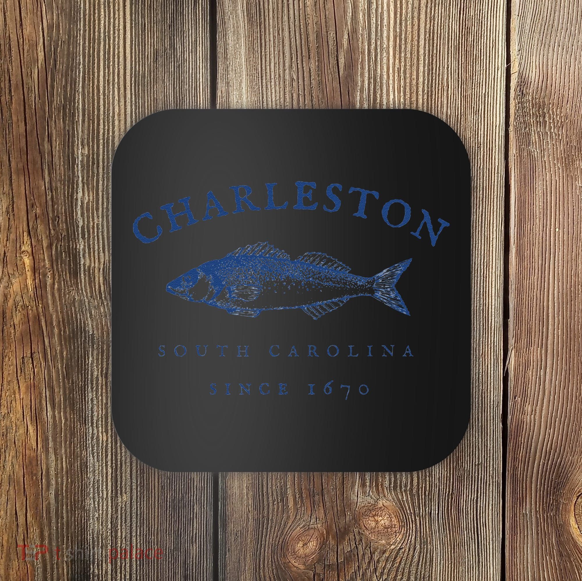 Retro Charleston South Carolina Fishing Coaster