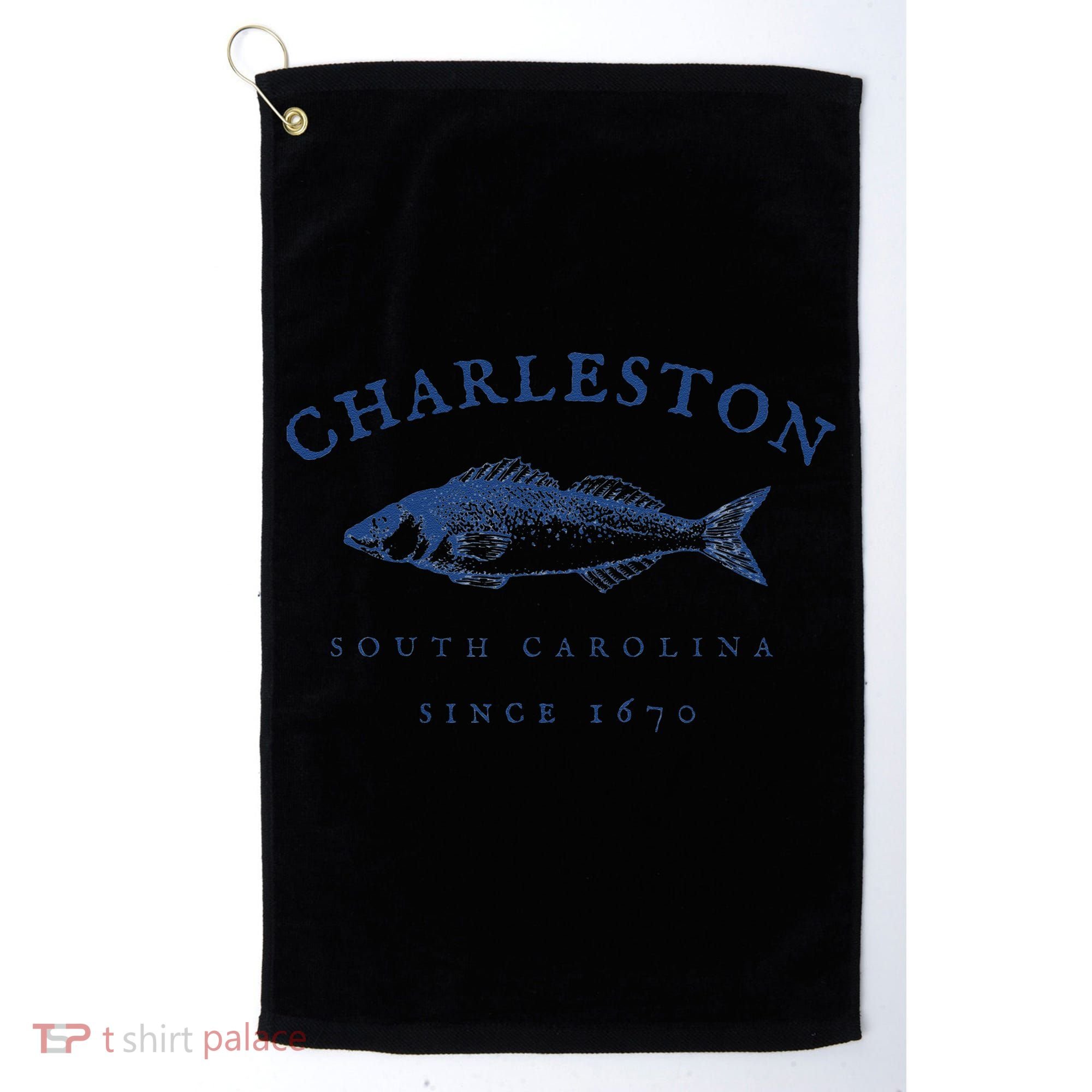 Retro Charleston South Carolina Fishing Golf Towel