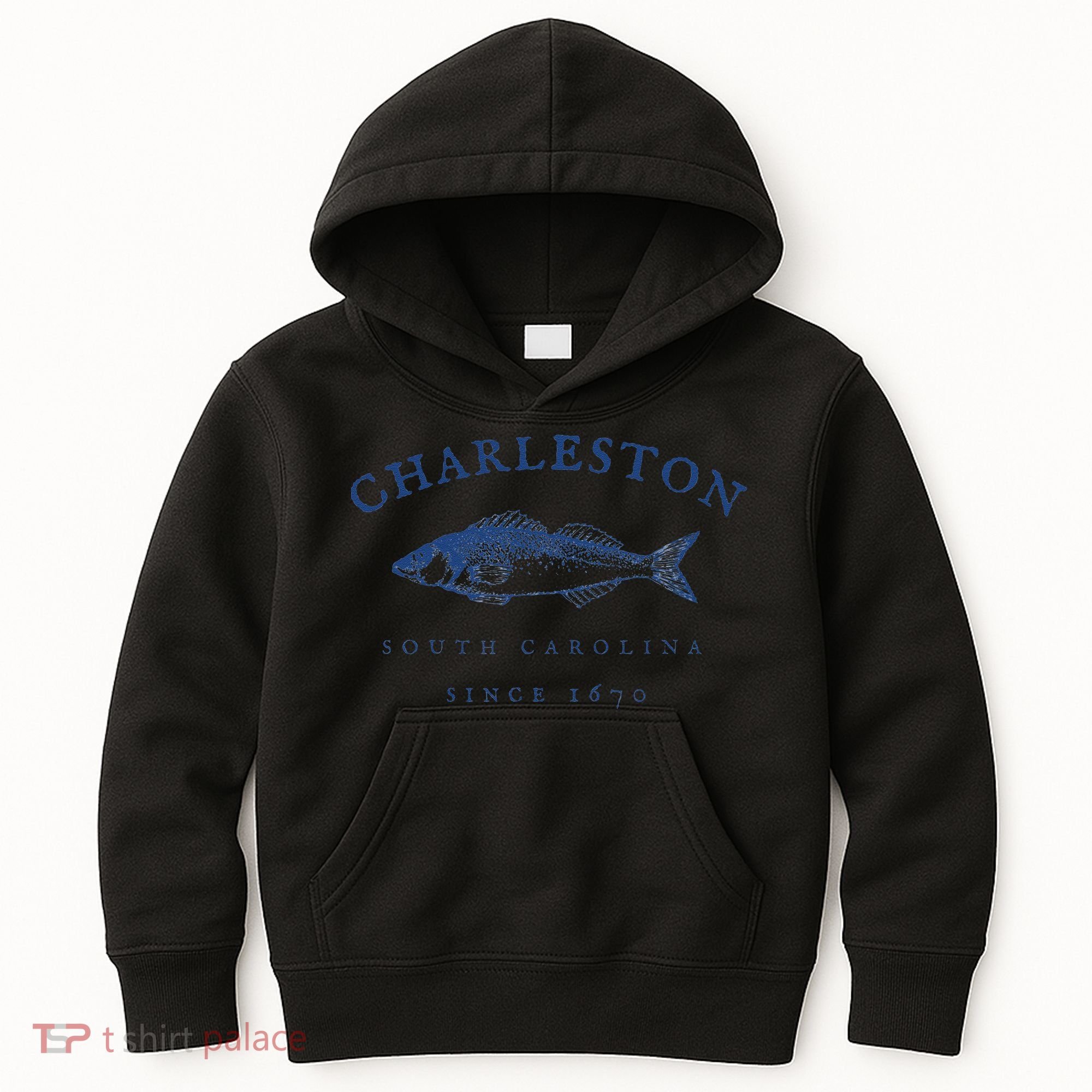 Retro Charleston South Carolina Fishing Kids Hoodie