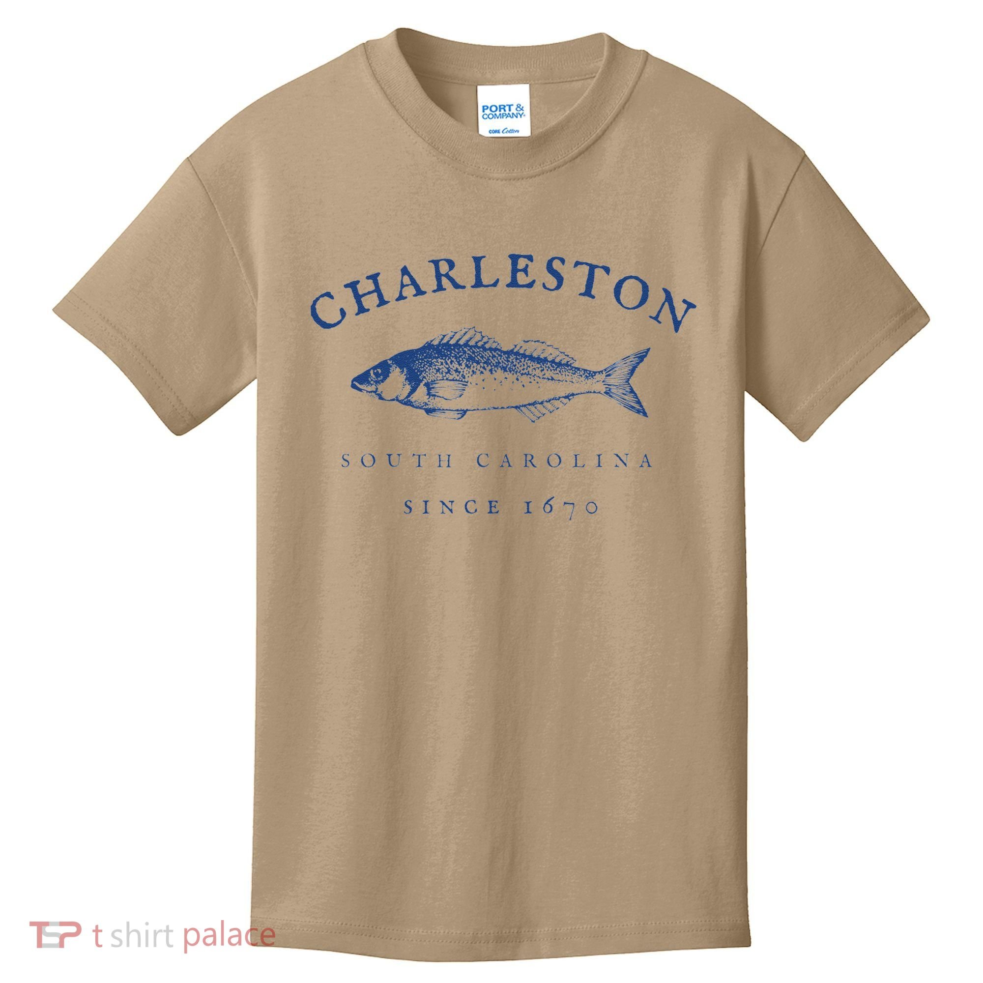 Retro Charleston South Carolina Fishing Kids T-Shirt