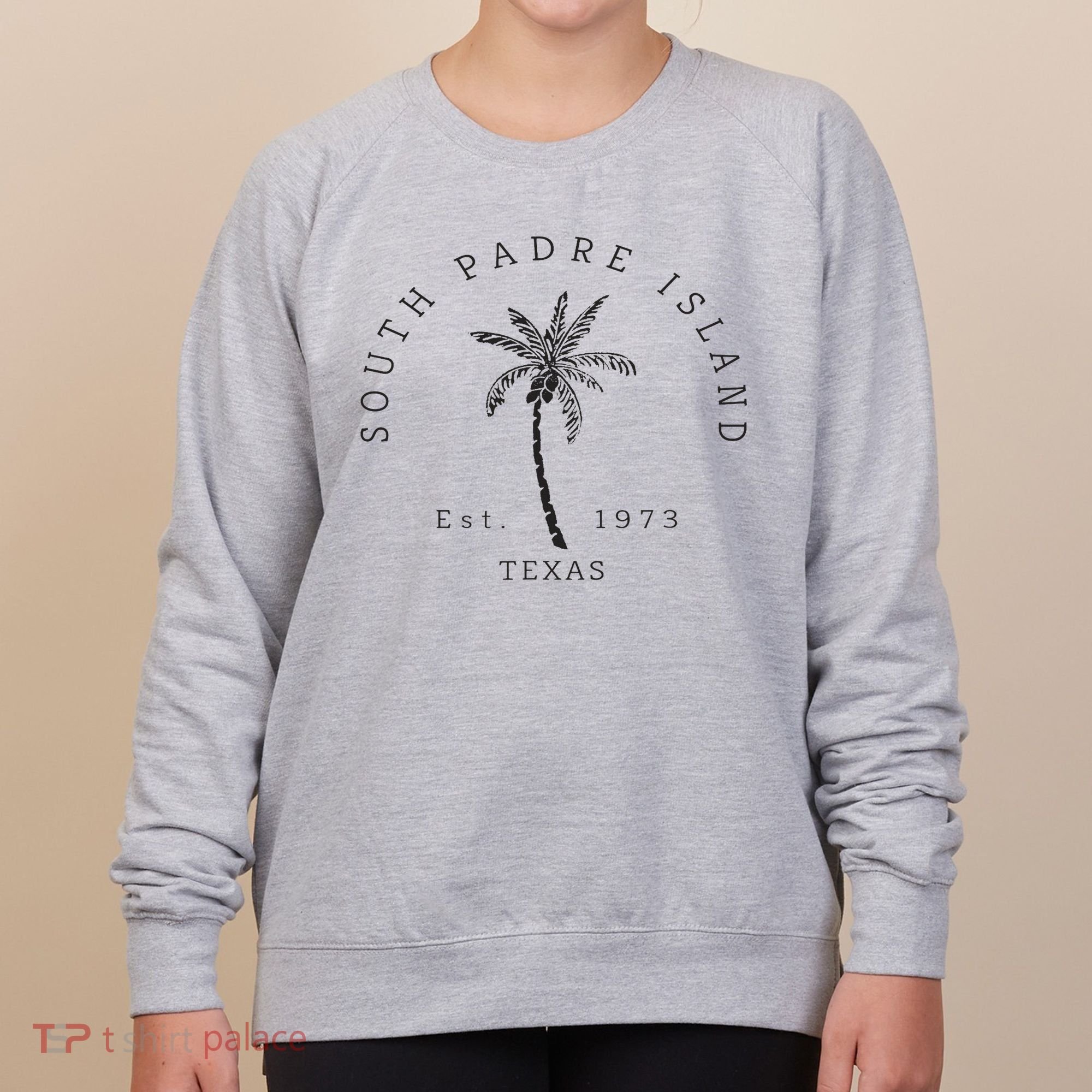 Retro Cool South Padre Island Original Texas Beach Palm Tree Women's Sweatshirt