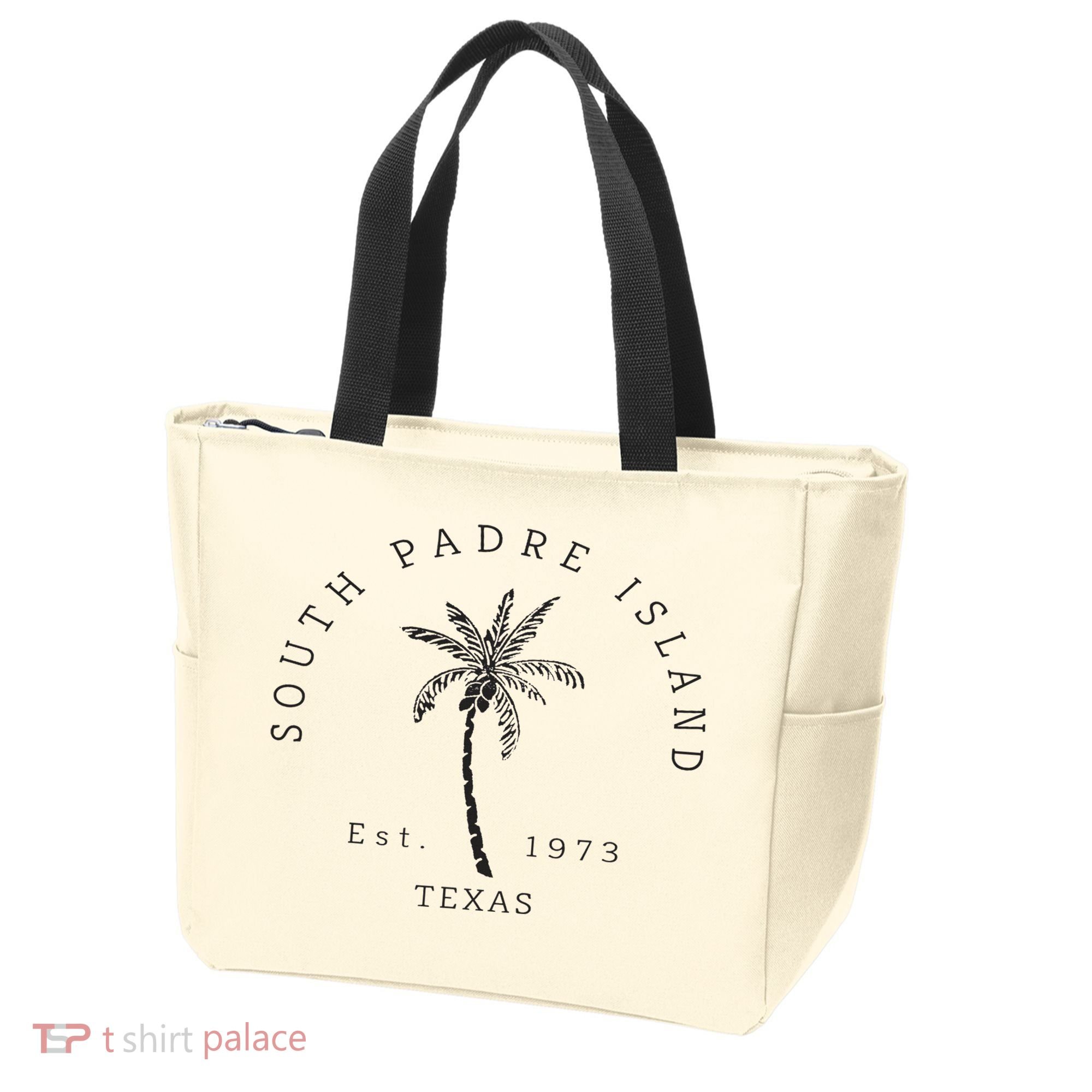 Retro Cool South Padre Island Original Texas Beach Palm Tree Tote Bag