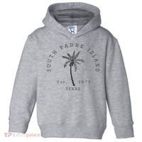 Retro Cool South Padre Island Original Texas Beach Palm Tree Toddler Hoodie thumb 0
