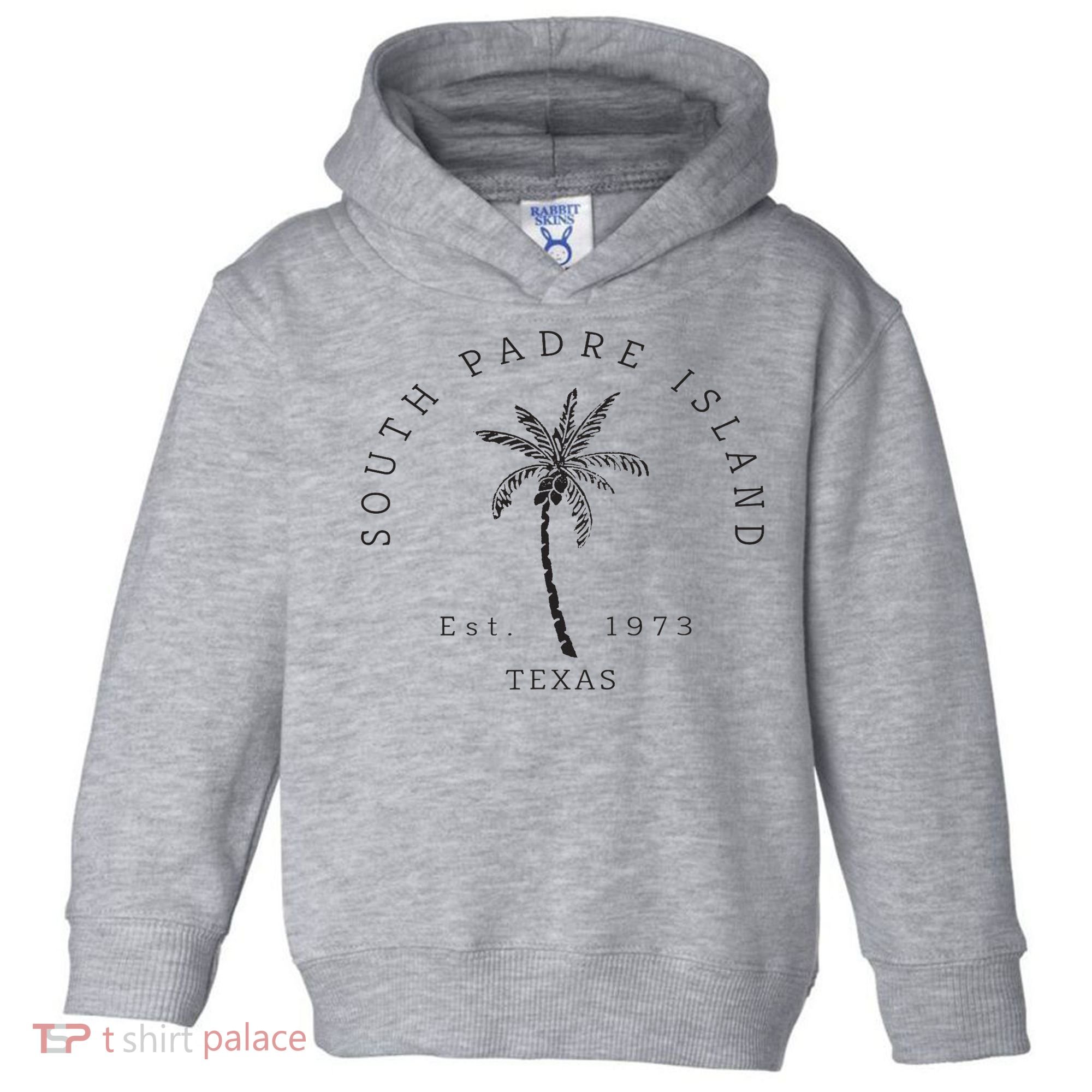 Retro Cool South Padre Island Original Texas Beach Palm Tree Toddler Hoodie