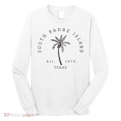 Retro Cool South Padre Island Original Texas Beach Palm Tree Long Sleeve Shirt