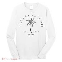 Retro Cool South Padre Island Original Texas Beach Palm Tree Long Sleeve Shirt thumb 0