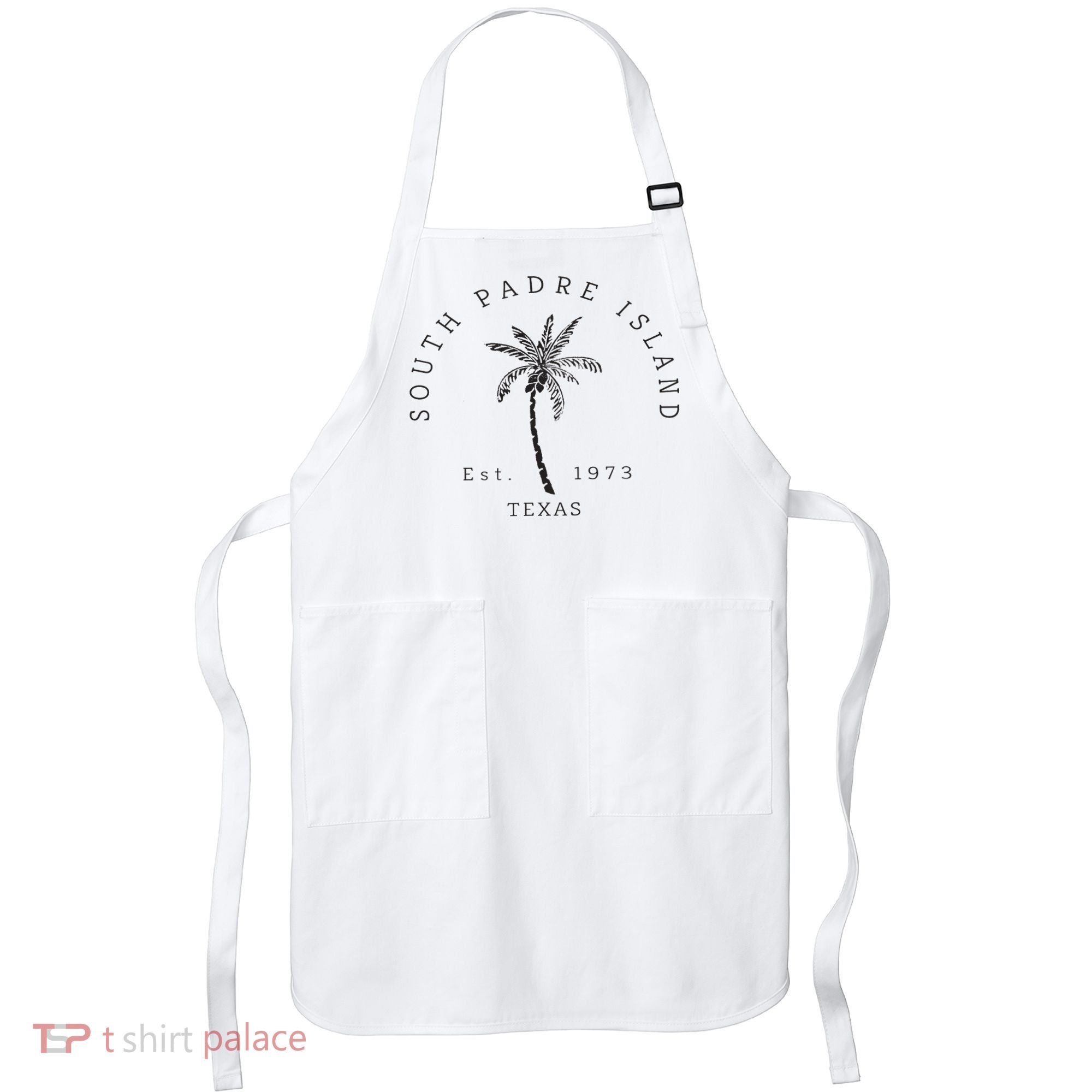 Retro Cool South Padre Island Original Texas Beach Palm Tree Apron