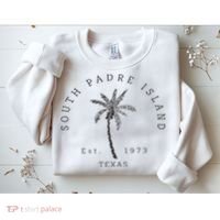 Retro Cool South Padre Island Original Texas Beach Palm Tree Sweatshirt thumb 2