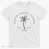 Retro Cool South Padre Island Original Texas Beach Palm Tree T-Shirt thumb 0