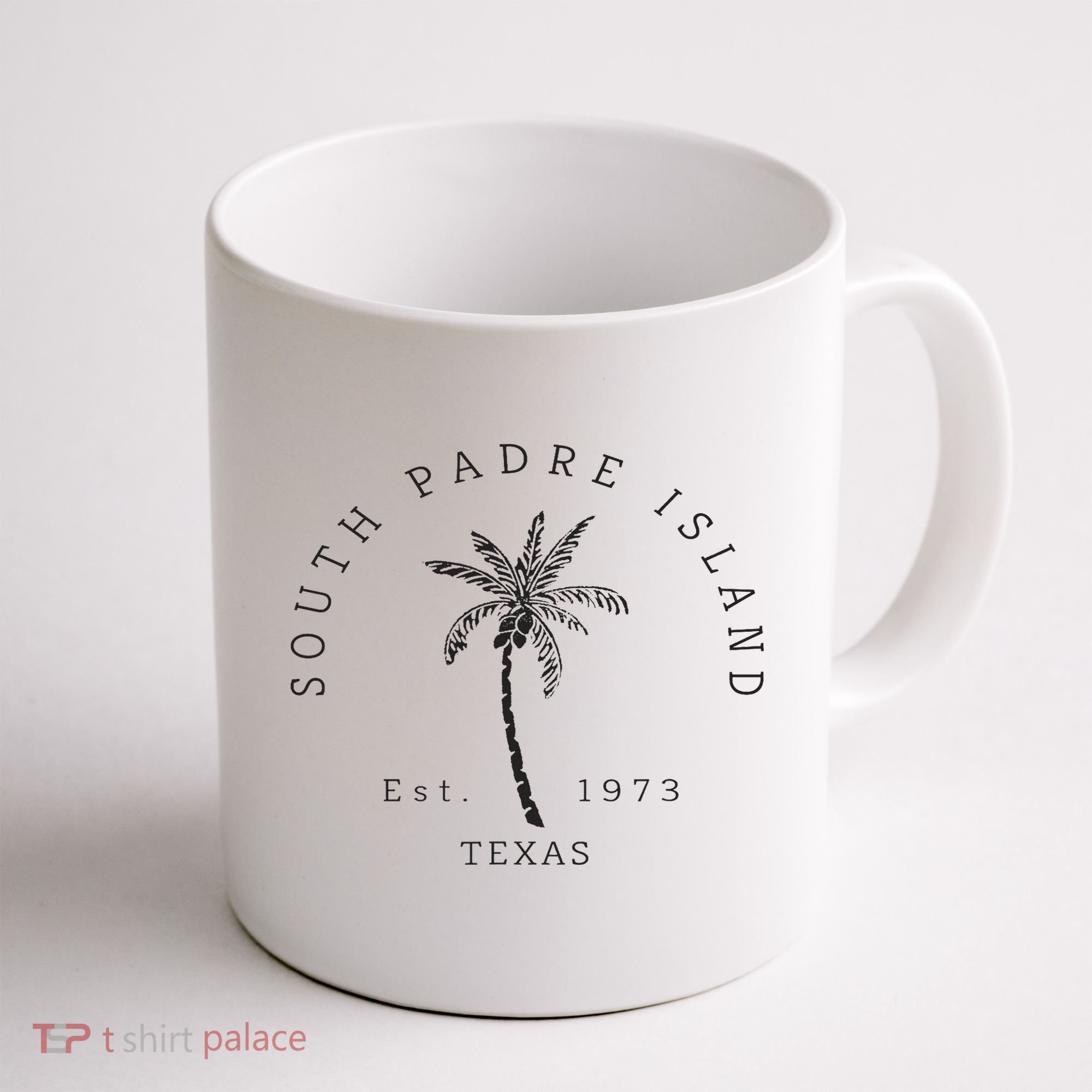 Retro Cool South Padre Island Original Texas Beach Palm Tree Coffee Mug