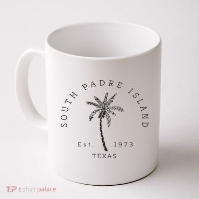 Retro Cool South Padre Island Original Texas Beach Palm Tree Coffee Mug