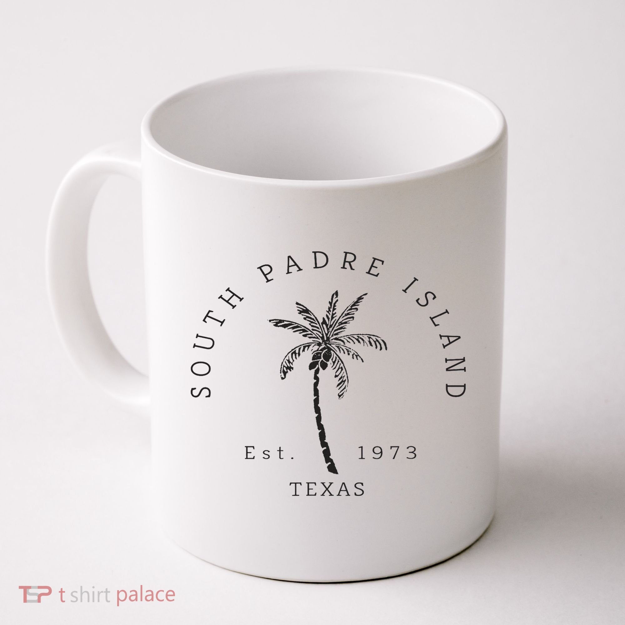 Retro Cool South Padre Island Original Texas Beach Palm Tree Coffee Mug