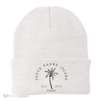 Retro Cool South Padre Island Original Texas Beach Palm Tree Beanie