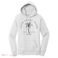 Retro Cool South Padre Island Original Texas Beach Palm Tree Women's Hoodie thumb 0