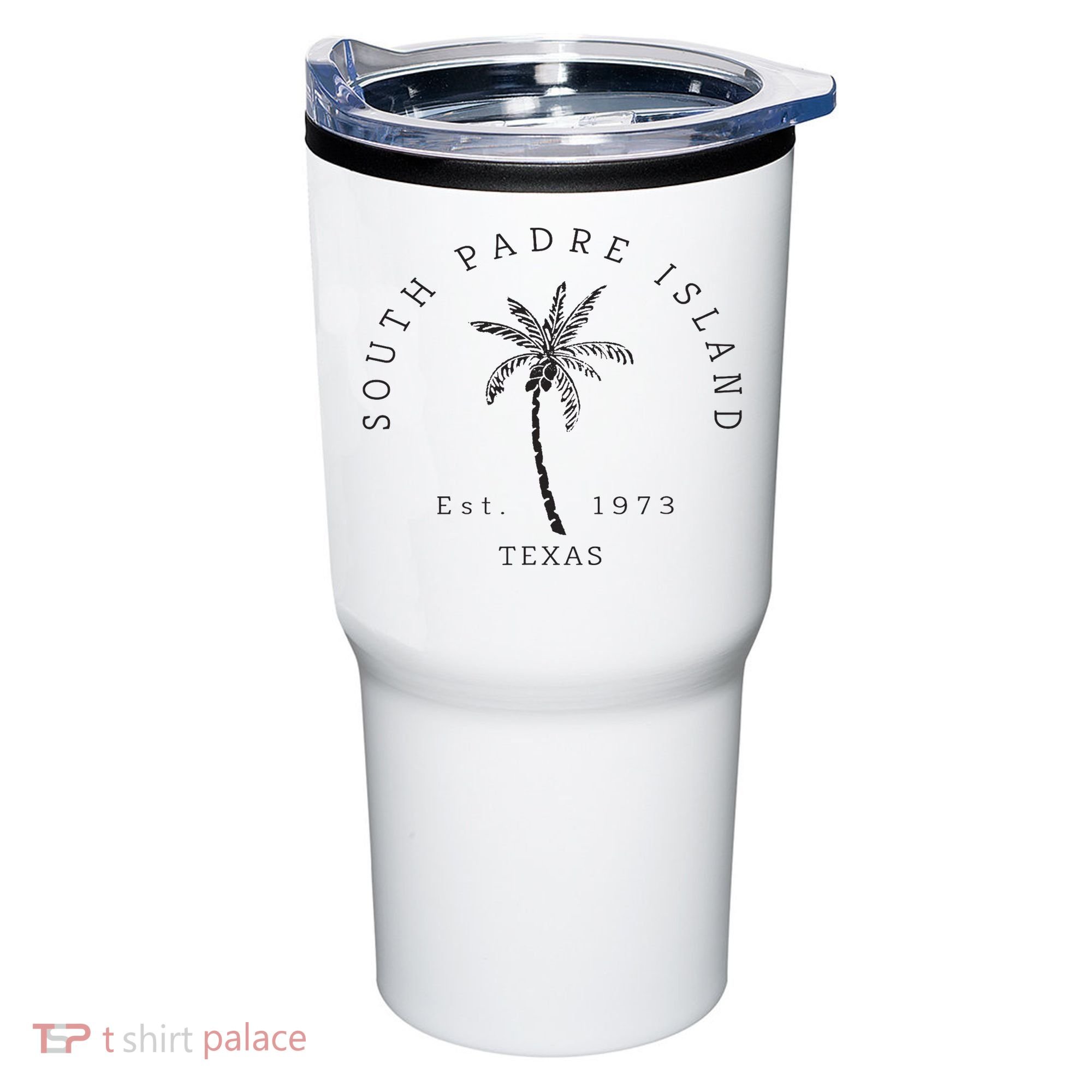 Retro Cool South Padre Island Original Texas Beach Palm Tree Tumbler