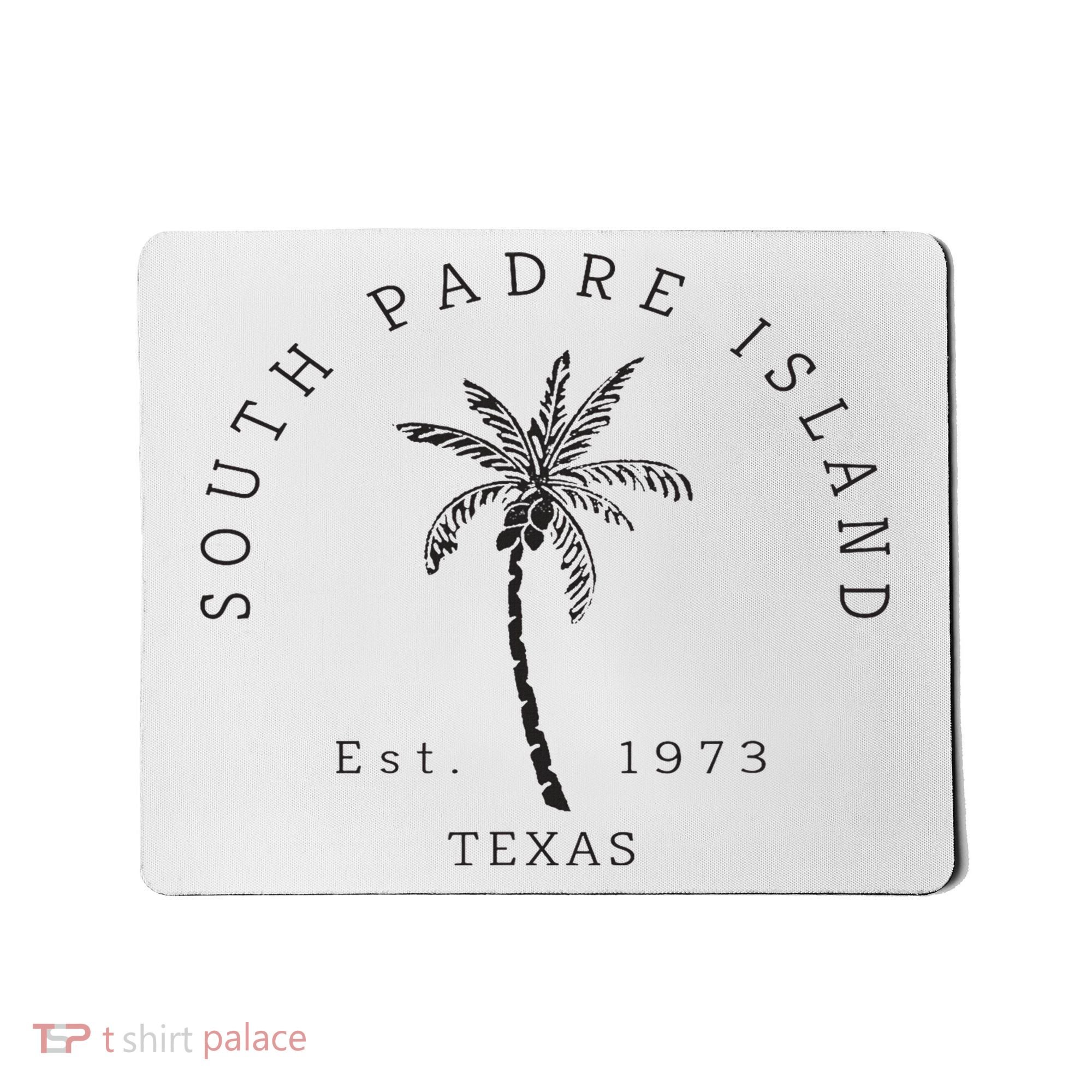 Retro Cool South Padre Island Original Texas Beach Palm Tree Mousepad