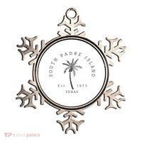 Retro Cool South Padre Island Original Texas Beach Palm Tree Ornament thumb 0