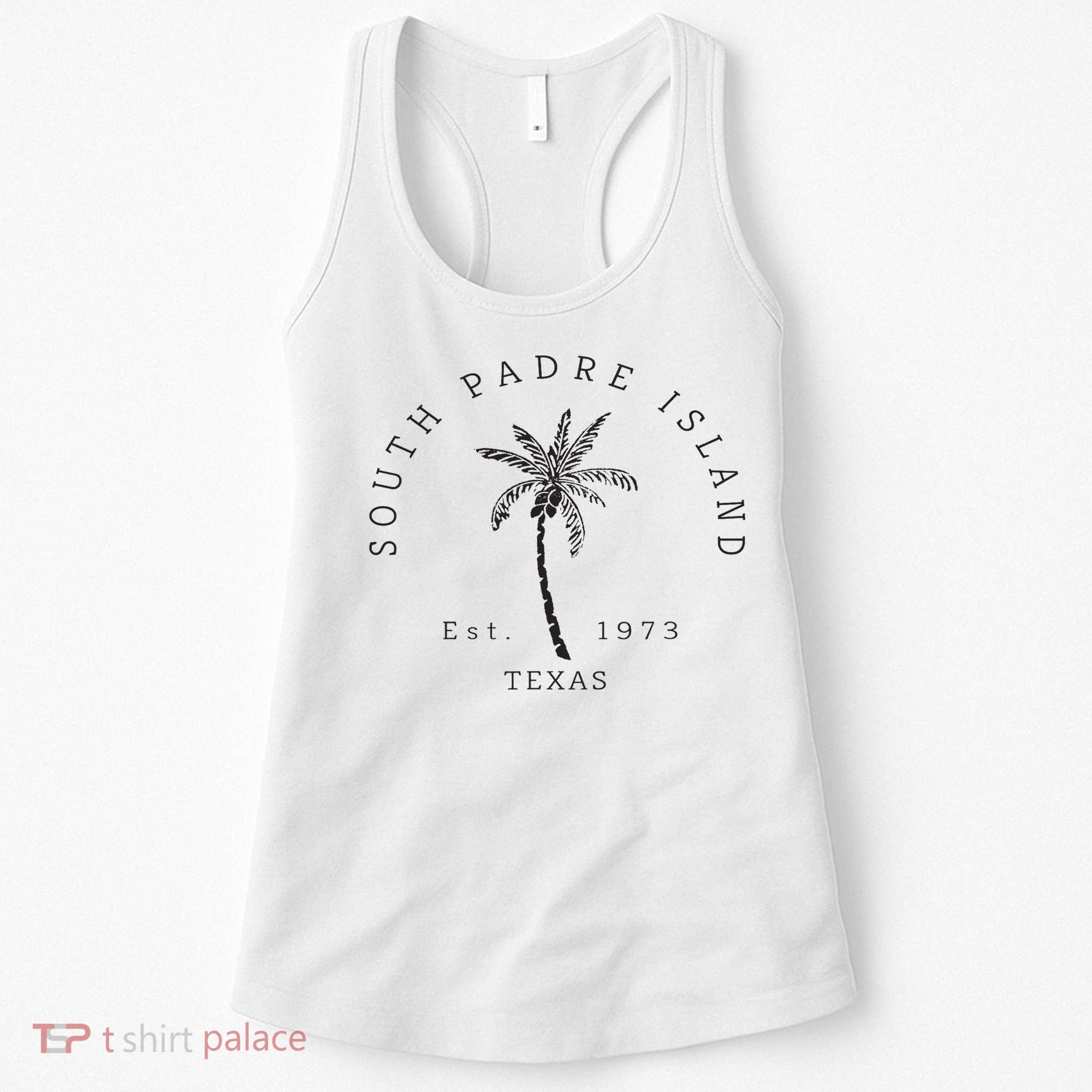 Retro Cool South Padre Island Original Texas Beach Palm Tree Women's Tank Top