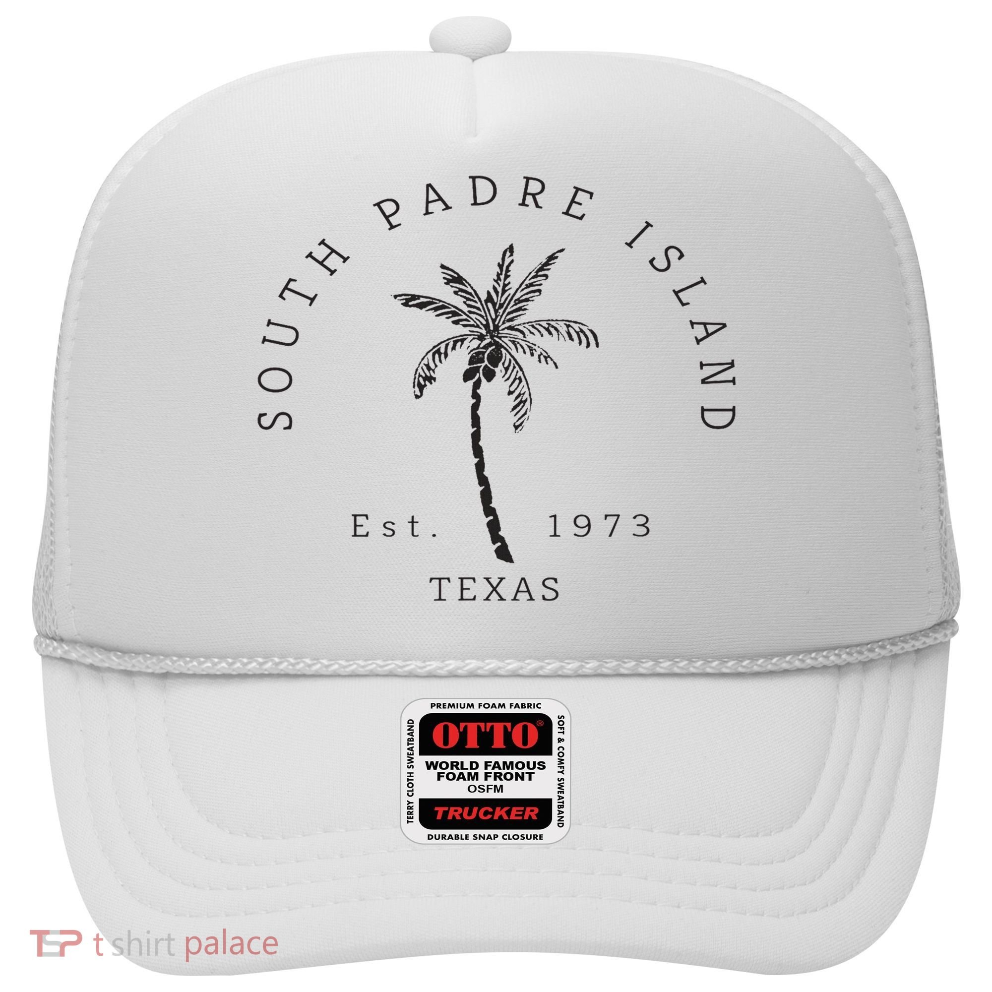 Retro Cool South Padre Island Original Texas Beach Palm Tree Hat