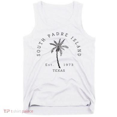 Retro Cool South Padre Island Original Texas Beach Palm Tree Tank Top