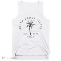 Retro Cool South Padre Island Original Texas Beach Palm Tree Tank Top thumb 0