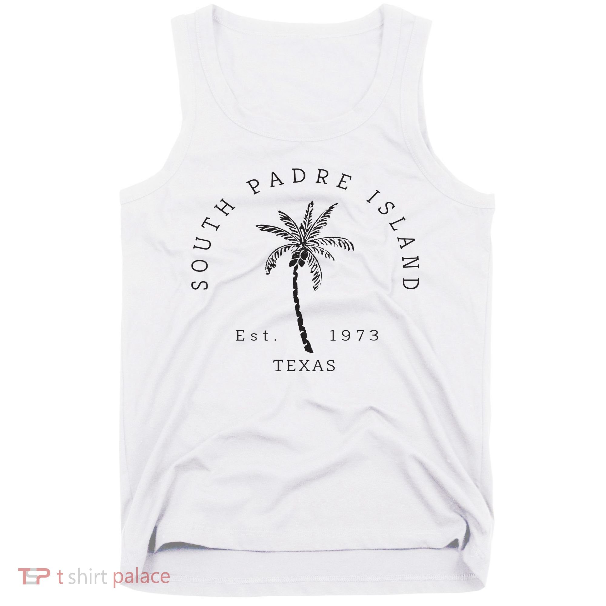 Retro Cool South Padre Island Original Texas Beach Palm Tree Tank Top