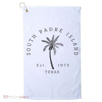 Retro Cool South Padre Island Original Texas Beach Palm Tree Golf Towel