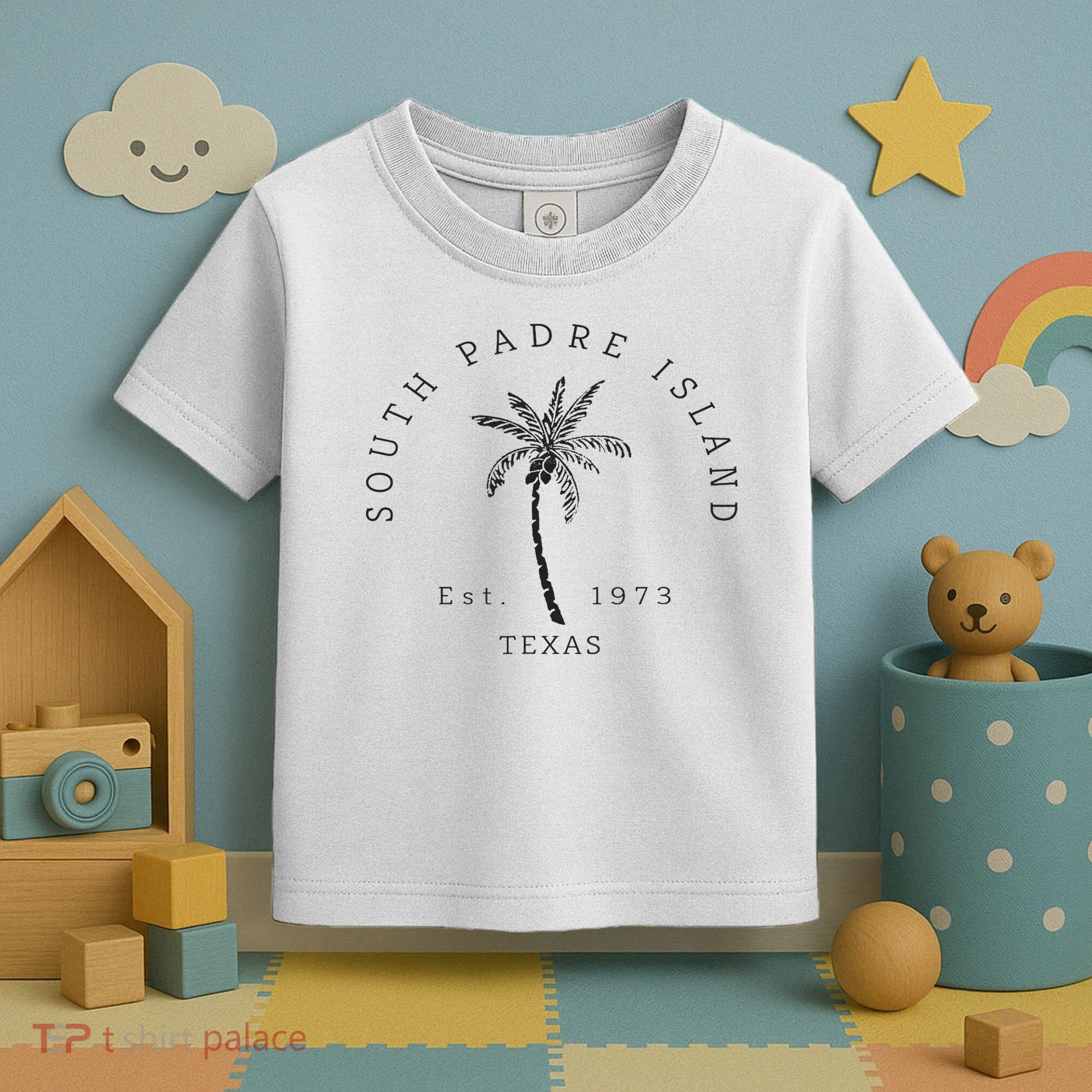 Retro Cool South Padre Island Original Texas Beach Palm Tree Toddler T-Shirt