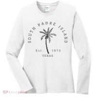 Retro Cool South Padre Island Original Texas Beach Palm Tree Women's Long Sleeve Shirt thumb 0