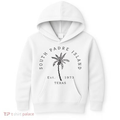 Retro Cool South Padre Island Original Texas Beach Palm Tree Kids Hoodie