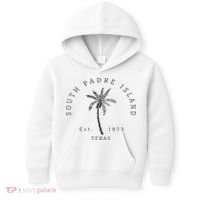 Retro Cool South Padre Island Original Texas Beach Palm Tree Kids Hoodie thumb 0
