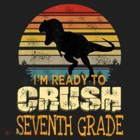 Ready Crush Seventh 7th Grade Dinosaur Back To School Boy Women's Sweatshirt thumb 2