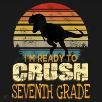 Ready Crush Seventh 7th Grade Dinosaur Back To School Boy Tote Bag thumb 4