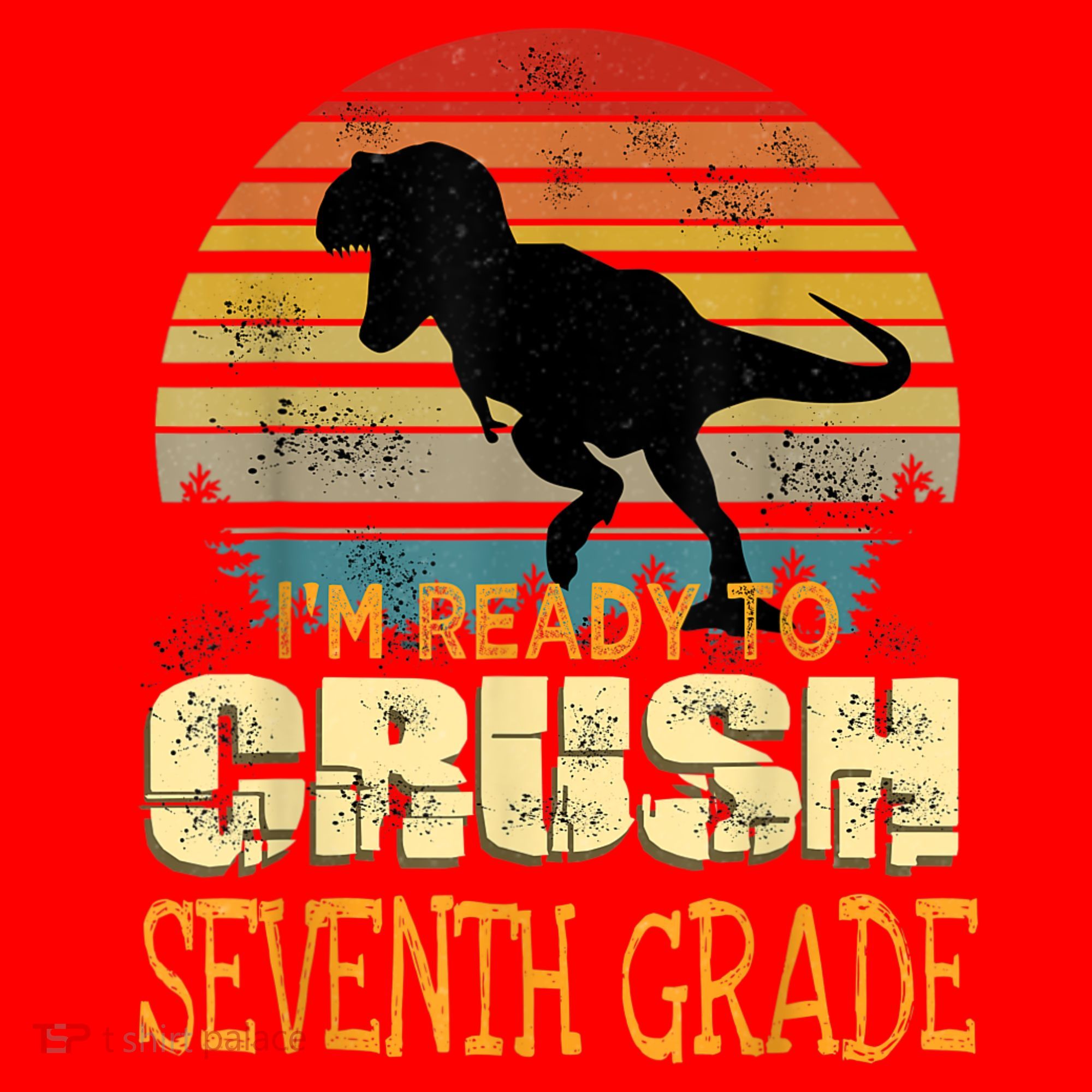 Ready Crush Seventh 7th Grade Dinosaur Back To School Boy Santa Hat