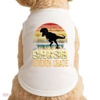 Ready Crush Seventh 7th Grade Dinosaur Back To School Boy Doggie Tank thumb 0