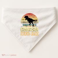Ready Crush Seventh 7th Grade Dinosaur Back To School Boy USA-Made Doggie Bandana thumb 0
