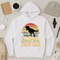 Ready Crush Seventh 7th Grade Dinosaur Back To School Boy Hoodie thumb 3