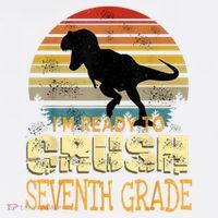 Ready Crush Seventh 7th Grade Dinosaur Back To School Boy Long Sleeve Shirt thumb 2