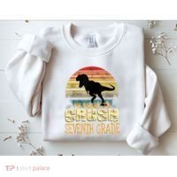 Ready Crush Seventh 7th Grade Dinosaur Back To School Boy Sweatshirt thumb 2