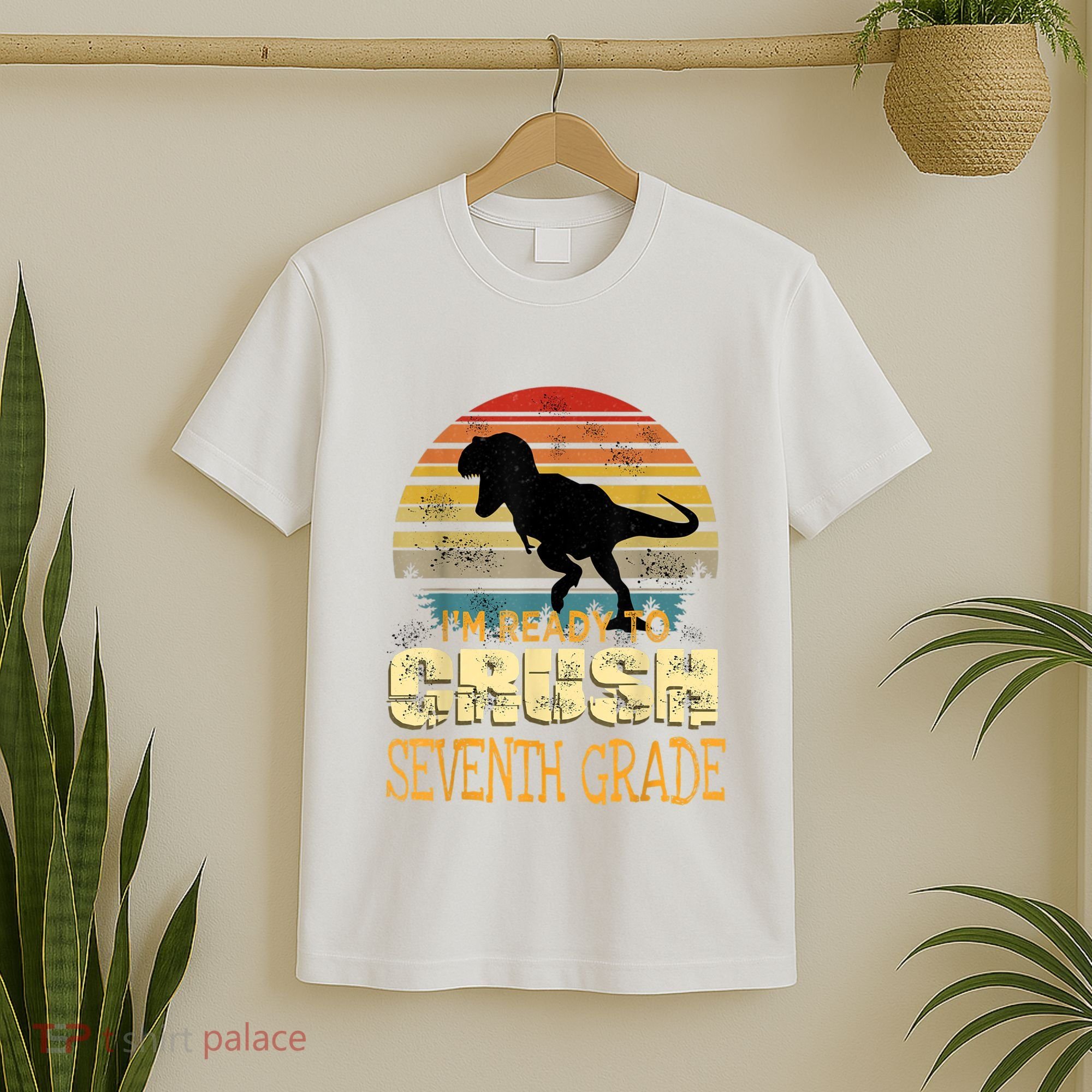 Ready Crush Seventh 7th Grade Dinosaur Back To School Boy T-Shirt