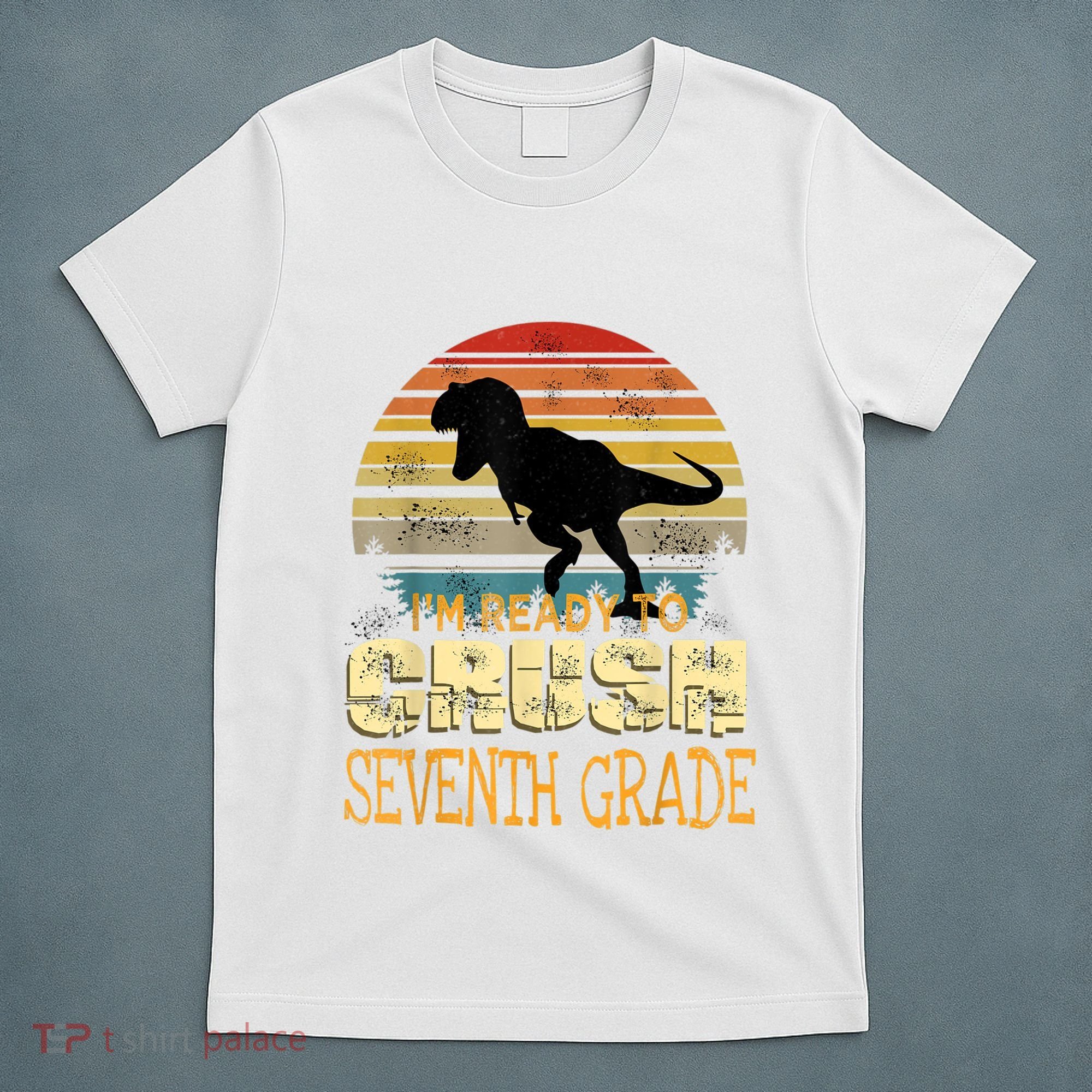 Ready Crush Seventh 7th Grade Dinosaur Back To School Boy T-Shirt