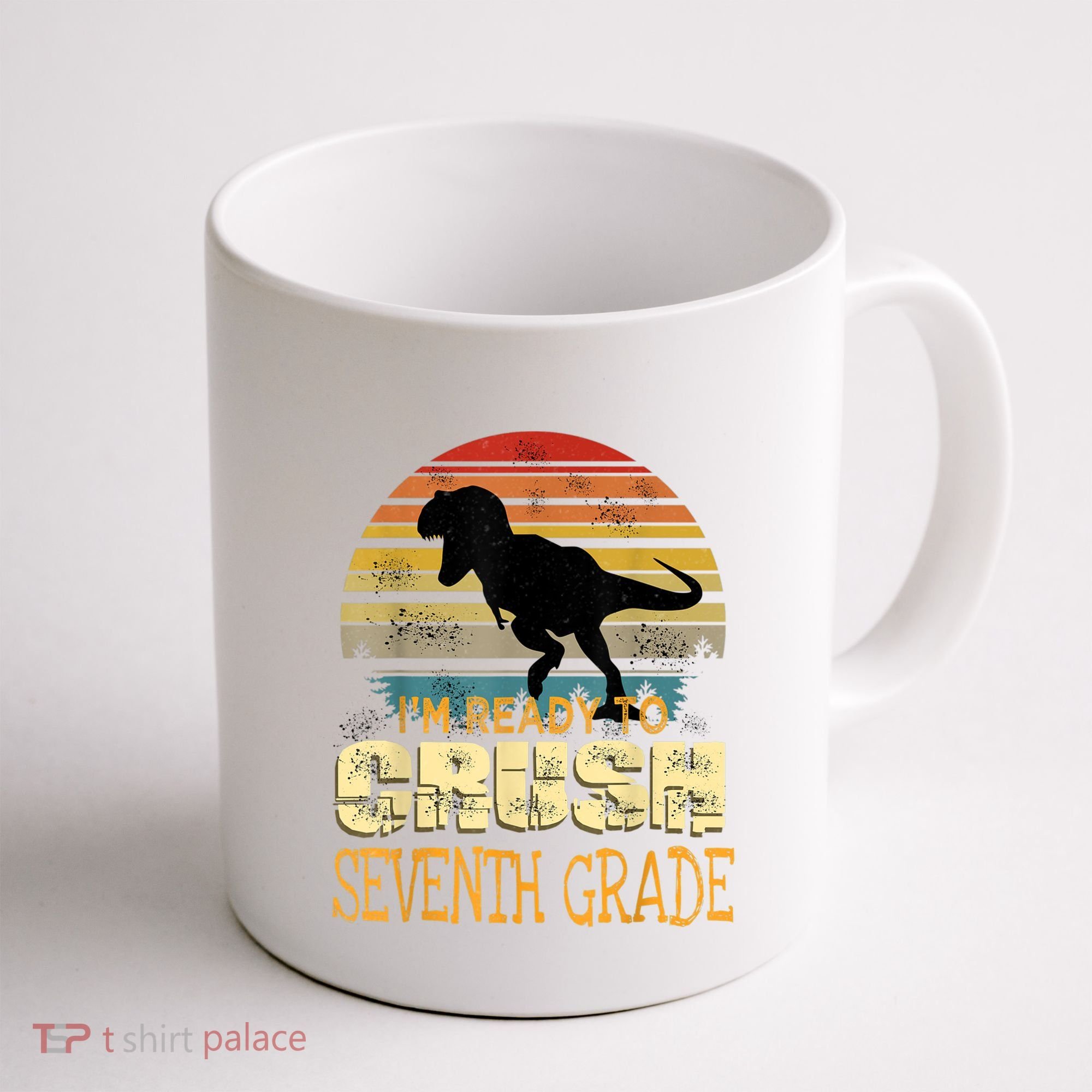 Ready Crush Seventh 7th Grade Dinosaur Back To School Boy Coffee Mug