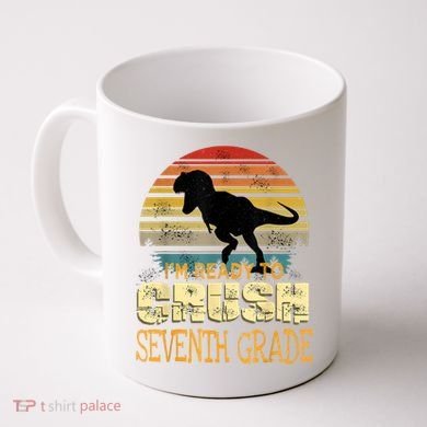Ready Crush Seventh 7th Grade Dinosaur Back To School Boy Coffee Mug