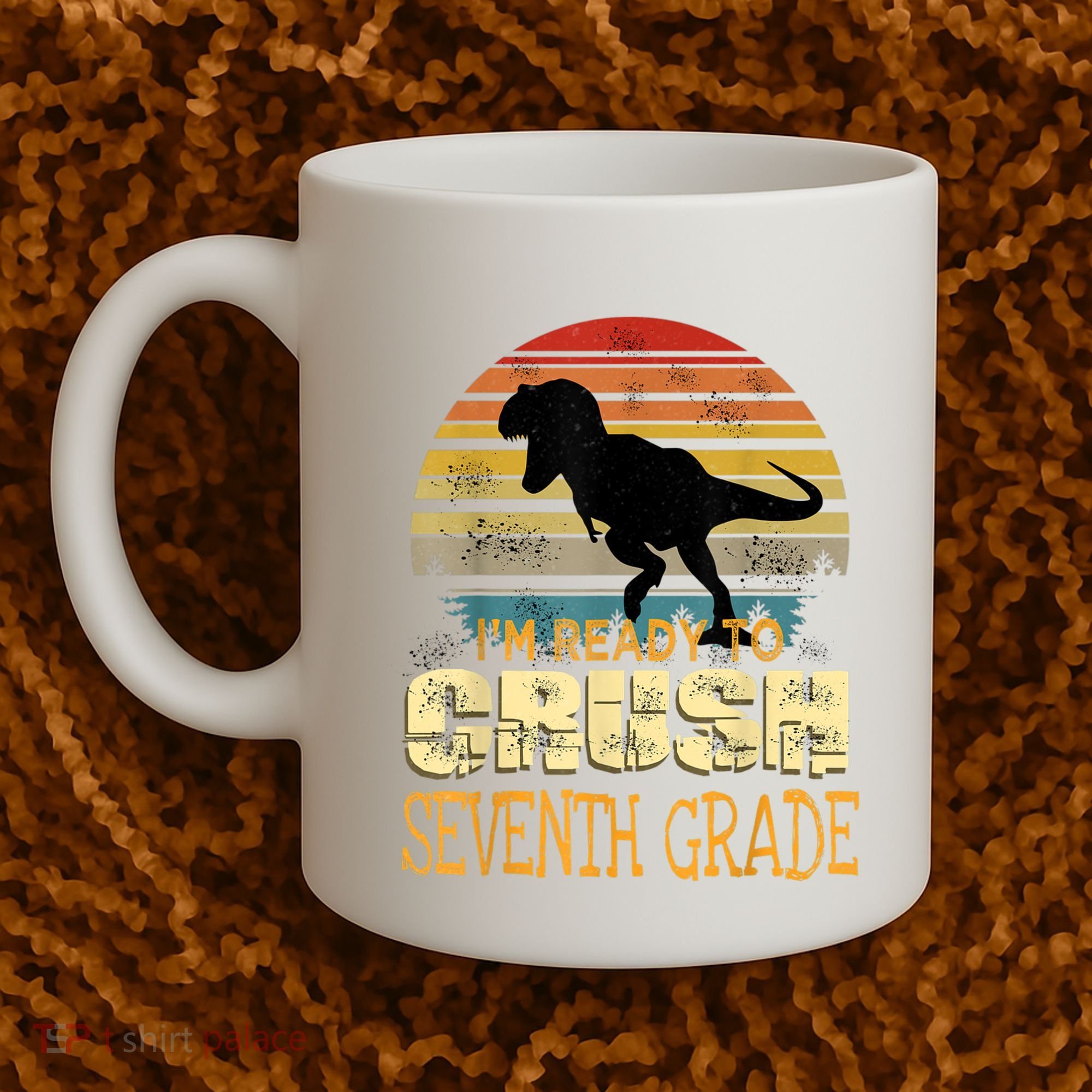 Ready Crush Seventh 7th Grade Dinosaur Back To School Boy Coffee Mug