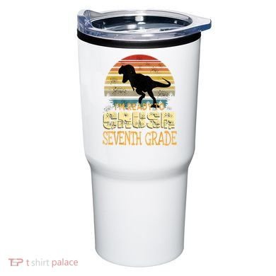 Ready Crush Seventh 7th Grade Dinosaur Back To School Boy Tumbler