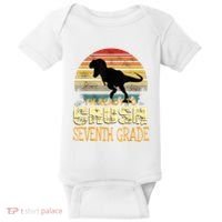 Ready Crush Seventh 7th Grade Dinosaur Back To School Boy Baby Bodysuit thumb 0